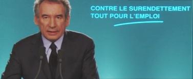 François Bayrou, président du Modem et candidat à la présidence de la République lors de la conférence de presse le 1er février 2012.