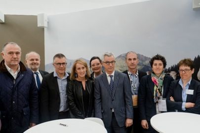 La signature de l’accord entre le Cniel et l’Onisep s’est faite en présence de Didier Guillaume, ministre de l’Agriculture, à l’occasion du salon de l’agriculture le 27 février. ©Cniel