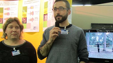 Séverine Giacomini et Alexis Chatenay ont sensibilisé les visiteurs sur l'importance de l'échauffement.(c) Odile Maillard Séverine Giacomini et Alexis Chatenay ont sensibilisé les visiteurs sur l'importance de l'échauffement.(c) Odile Maillard