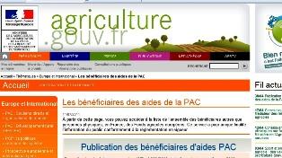 Le site sur les bénéficiaires des aides Pac de 2010/2011.