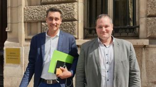 Samuel Vandaele, président de JA, et Arnaud Gaillot, secrétaire national du syndicat. © Twitter Samuel Vandaele, président de JA, et Arnaud Gaillot, secrétaire national du syndicat. © Twitter