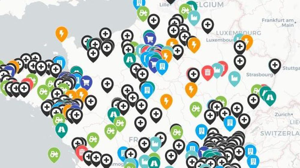 © Capture écran d’une partie de la carte mise en ligne sur le site Superlocal. team