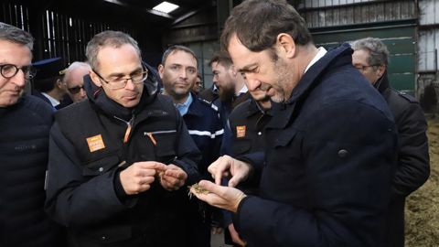 Christophe Castaner, le 13 décembre 2019, à Saint-Pabu, dans le Finistère. © Twitter @CCastaner