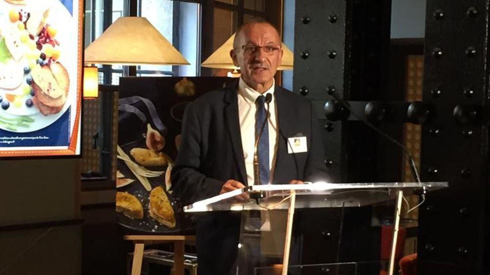 Michel Fruchet, président du Cifog, a lancé la saison festive du foie gras ce 18 octobre 2018 à Paris. © V. Guyot/GFA