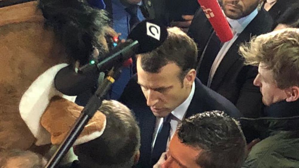 Emmanuel Macron au Salon international de l’agriculture ce 24 février 2018. © H. Chaligne/GFA
