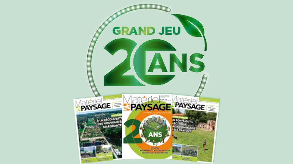 Grand Jackpot pour les 20 ans de Matériel et Paysage Grand Jackpot pour les 20 ans de Matériel et Paysage