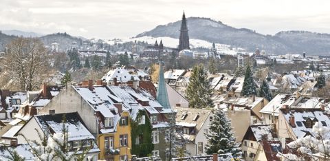 Soeur de Colmar au pied de la forêt noire, la ville universitaire de Freibourg-en-Breisgau se mue en ville écologique.