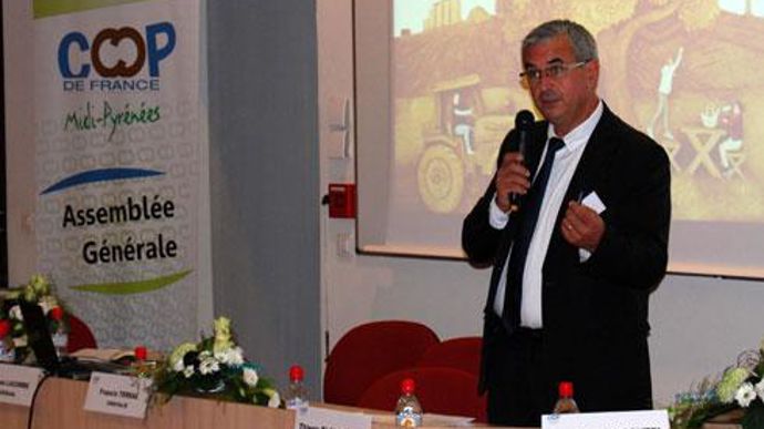 Jean-Pierre Arcoutel, président de Coop de France Midi-Pyrénées, s'inquiète du découragement des agriculteurs face aux nouvelles contraintes imposées par la directive nitrates. © F. JACQUEMOUD Jean-Pierre Arcoutel, président de Coop de France Midi-Pyrénées, s'inquiète du découragement des agriculteurs face aux nouvelles contraintes imposées par la directive nitrates. © F. JACQUEMOUD