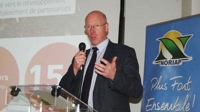 Jean-François Gaffet, président de Noriap : « La hausse du chiffre d'affaires du groupe est liée en grande partie à notre prise participation majoritaire dans Novial en alimentation animale. » © B. CAILLIEZ Jean-François Gaffet, président de Noriap : « La hausse du chiffre d'affaires du groupe est liée en grande partie à notre prise participation majoritaire dans Novial en alimentation animale. » © B. CAILLIEZ