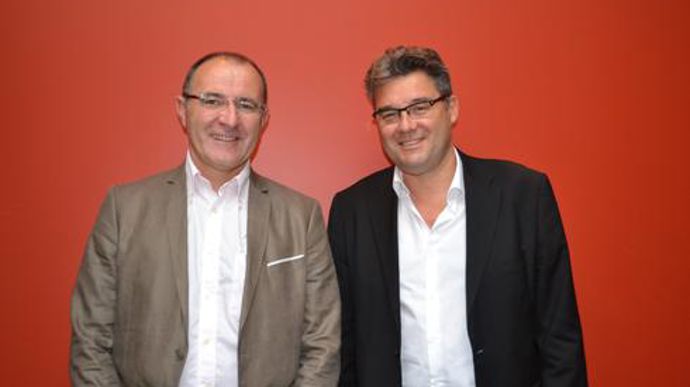 Thierry Lanuque (à gauche), président du groupe 3A et Philippe Carré, directeur général de 3A, ont mené à bien les négociations pour l'arrivée de leur groupe au sein de Sodiaal Union. © F. JACQUEMOUD Thierry Lanuque (à gauche), président du groupe 3A et Philippe Carré, directeur général de 3A, ont mené à bien les négociations pour l'arrivée de leur groupe au sein de Sodiaal Union. © F. JACQUEMOUD