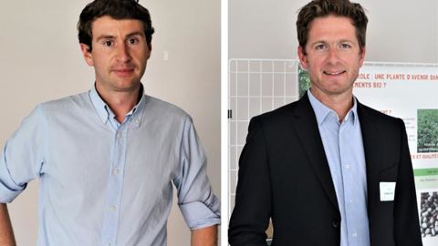 Matthieu Beyaert, de Noriap (à g.) et Amaury Demeestere, de Soufflet (à dr.). Tous deux sont conscients de la nécessité de trouver une meilleure valorisation des protéagineux pour qu’ils puissent intéresser davantage les agriculteurs.