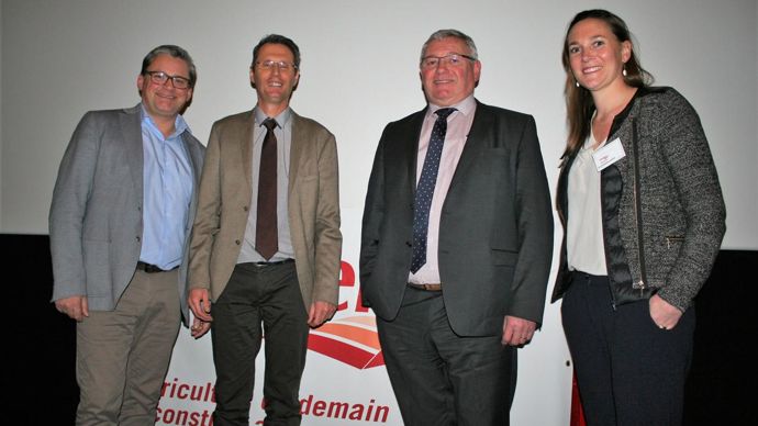 Étienne Bracquart, DG, Franck Dufour, expert agronomique, Jean-Jacques Vaesken, président, et Pauline Morin-Vaesken, communication, numérique et développement.