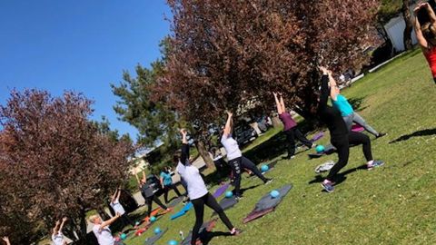 Arterris organise des ateliers de toutes sortes pour inciter ses salariés à pratiquer un sport régulièrement. Ici, initiation au Pilates. © ARTERRIS