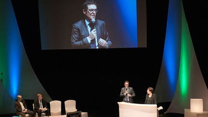 Franck Clavier, directeur général de Vivadour, a faite le point sur les investissements de la coopérative, lors de la dernière assemblée générale, à Marciac (Gers). © JEAN-BERNARD LAFFITTE Franck Clavier, directeur général de Vivadour, a faite le point sur les investissements de la coopérative, lors de la dernière assemblée générale, à Marciac (Gers). © JEAN-BERNARD LAFFITTE