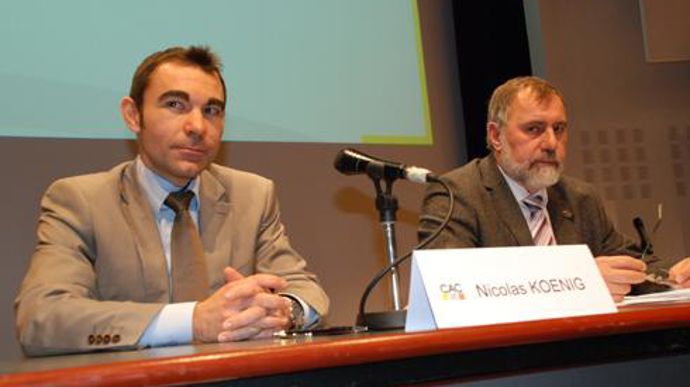 Nicolas Koenig, directeur et Thomas Thuet, président de la Cac, ont vécu un exercice 2012-2013 serein. © C. REIBEL Nicolas Koenig, directeur et Thomas Thuet, président de la Cac, ont vécu un exercice 2012-2013 serein. © C. REIBEL