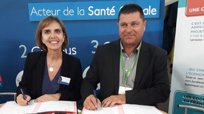 Emmanuelle Soubeyran, DG de VetAgro Sup, et Patrice Dumas, président de Coop de France Auvergne-Rhône-Alpes.