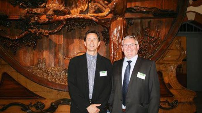 Jean-Jacques Vaesken, nouveau président de Négoce Nord-Est (à droite) et Christian Degrange, vice-président, ont tenu leur premier congrès dans le cadre somptueux du domaine Vranken Pommery à Reims. © B. CAILLIEZ Jean-Jacques Vaesken, nouveau président de Négoce Nord-Est (à droite) et Christian Degrange, vice-président, ont tenu leur premier congrès dans le cadre somptueux du domaine Vranken Pommery à Reims. © B. CAILLIEZ