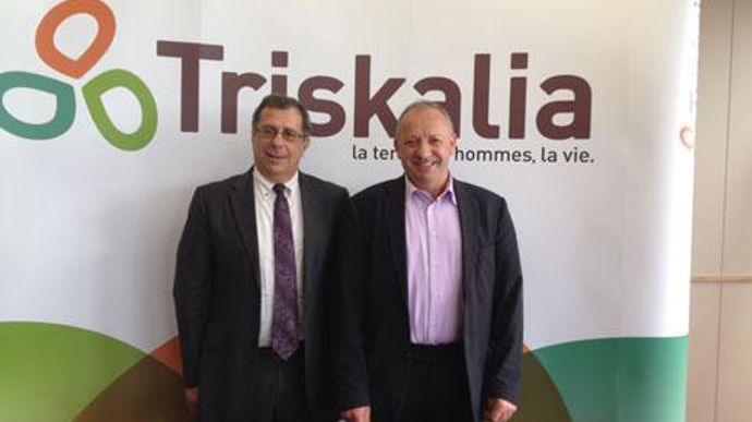 A droite, Georges Galardon, président du groupe Triskalia et Dominique Ciccone, son directeur général. © H. LAURANDEL A droite, Georges Galardon, président du groupe Triskalia et Dominique Ciccone, son directeur général. © H. LAURANDEL