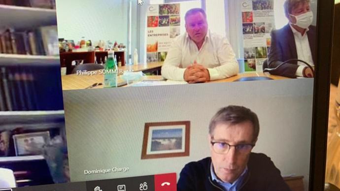 Le point presse lors de la réunion régionale en Nouvelle-Aquitaine, a permis d’évaluer la mobilisation des coops dans le cadre de la crise sanitaire Covid-19. © H. LAURANDEL