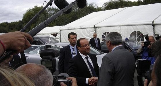 Arrivée de François Hollande au Space 2012.