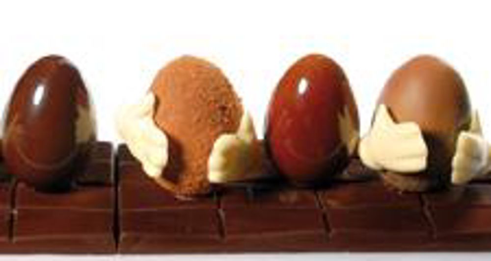 Oeufs de Pâques en chocolat par Christophe Roussel. (Photo : Latoque.fr/Patrick Gérard) Oeufs de Pâques en chocolat par Christophe Roussel. (Photo : Latoque.fr)