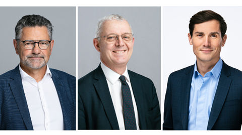 Jean-Philippe Kerr, directeur général du groupe Advitam (au centre), entouré des deux directeurs généraux adjoints du groupe, Xavier Harlé, directeur du pôle Agriculture (à g.), et Martin Duthé, directeur du pôle Distribution (à dr.).