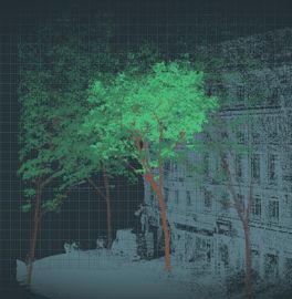 Les nuages de points r&eacute;colt&eacute;s permettent de cr&eacute;er les clones num&eacute;riques des arbres.