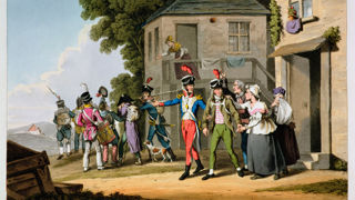 L'Embarquement des conscrits français en 1817, une lithographie réalisée par le graveur anglais Matthew Dubourg. L'Embarquement des conscrits français en 1817, une lithographie réalisée par le graveur anglais Matthew Dubourg.