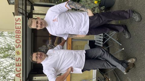 Le chef Frédéric Cassel et son bras droit Steven Gerault