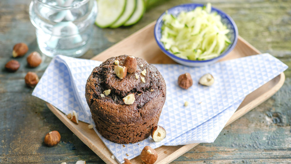 Cake au chocolat et aux courgettes.