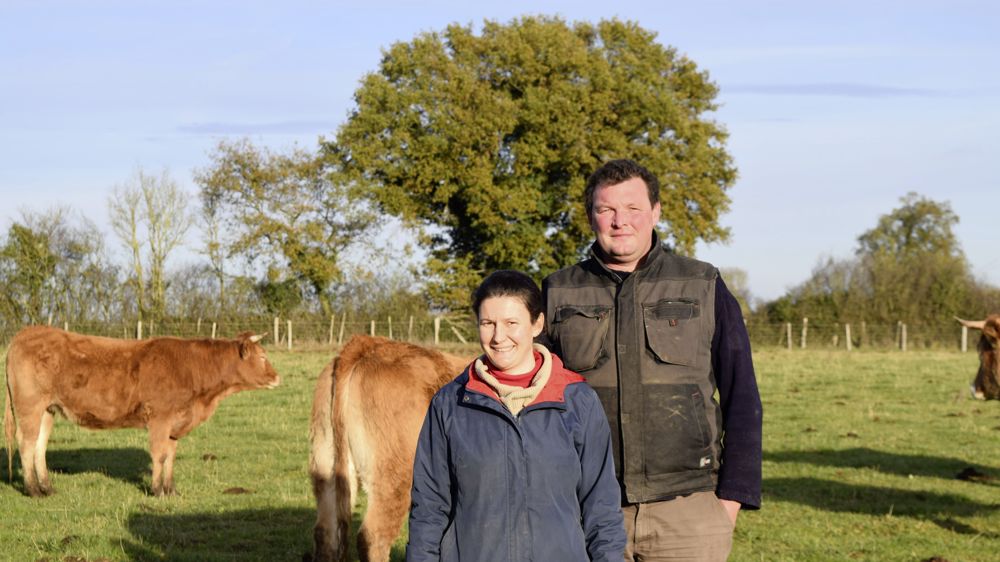 Benoît et Marine Huntzinger récoltent entre 80 et 100 kg de marrons noirs des Mauges par an, une variété locale.