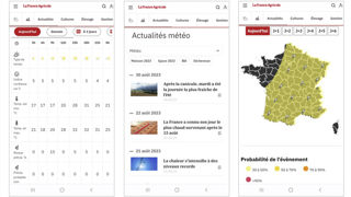 Depuis le 14 septembre, vous pouvez accéder à la nouvelle météo sur le site Internet de La France Agricole. Depuis le 14 septembre, vous pouvez accéder à la nouvelle météo sur le site Internet de La France Agricole.