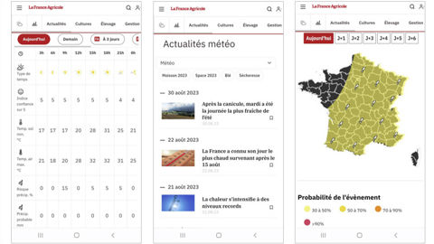 Depuis le 14 septembre, vous pouvez accéder à la nouvelle météo sur le site Internet de La France Agricole. Depuis le 14 septembre, vous pouvez accéder à la nouvelle météo sur le site Internet de La France Agricole.