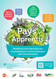 Affiche de la 12e campagne (rentrée 2023/2024) du dispositif Pays'Apprentis. Affiche de la 12e campagne (rentrée 2023/2024) du dispositif Pays'Apprentis.