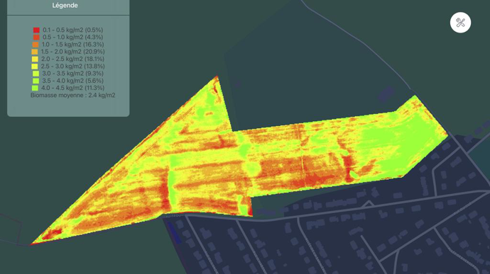 En colza, une première carte de biomasse est éditée en novembre. Une deuxième le sera en janvier pour générer ensuite une carte de préconisation de la fertilisation azotée.