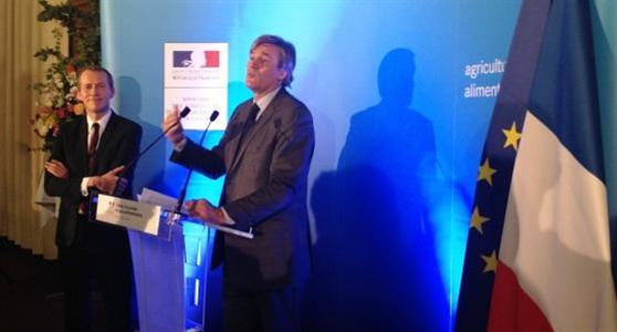 Au ministère de l'Agriculture, Guillaume Garot, ministre de l'Agroalimentaire et Stéphane Le Foll, ministre de l'Agriculture.