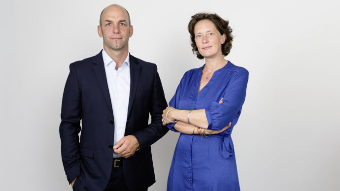 Hugues Dumas, dirigeant de Synovivo, et Cécile Boulaire, directrice générale associée de Manageria.