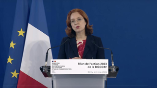 Sarah Lacoche, directrice générale de la DGCCRF, lors d'une conférence de presse organisée le 3 mai 2024. Sarah Lacoche, directrice générale de la DGCCRF, lors d'une conférence de presse organisée le 3 mai 2024.
