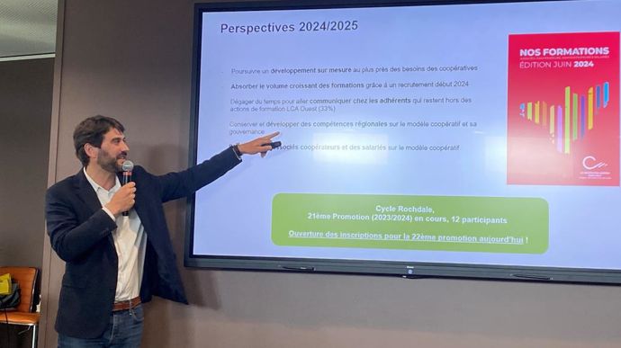 Pierre Dompnier, responsable du pôle Formation de LCA Grand Ouest, lors de l'assemblée générale de l'organisation, mardi 18 juin, à Rennes.