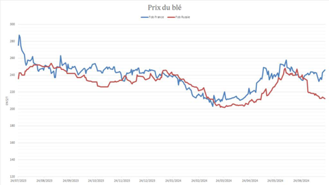 Le blé français renchérit pendant le blé russe gagne en compétitivité.