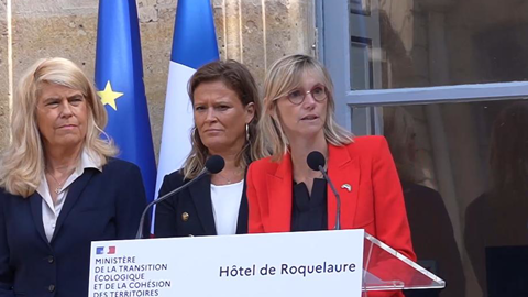 Agnès Pannier-Ruancher a pris ses fonctions au ministère de l'Écologie, lundi 23 septembre 2024.