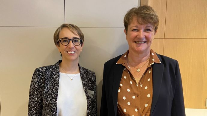 Mariane Flamary (à g.), déléguée générale, et Marie-Laure Empinet, présidente de l'Usipa, jeudi 26 septembre, à Paris.