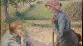 « Deux jeunes paysannes » de Camille Pissarro (1891-1892), dans un champ proche de la maison de l’artiste à Eragny (Oise). « Deux jeunes paysannes » de Camille Pissarro (1891-1892), dans un champ proche de la maison de l’artiste à Eragny (Oise).