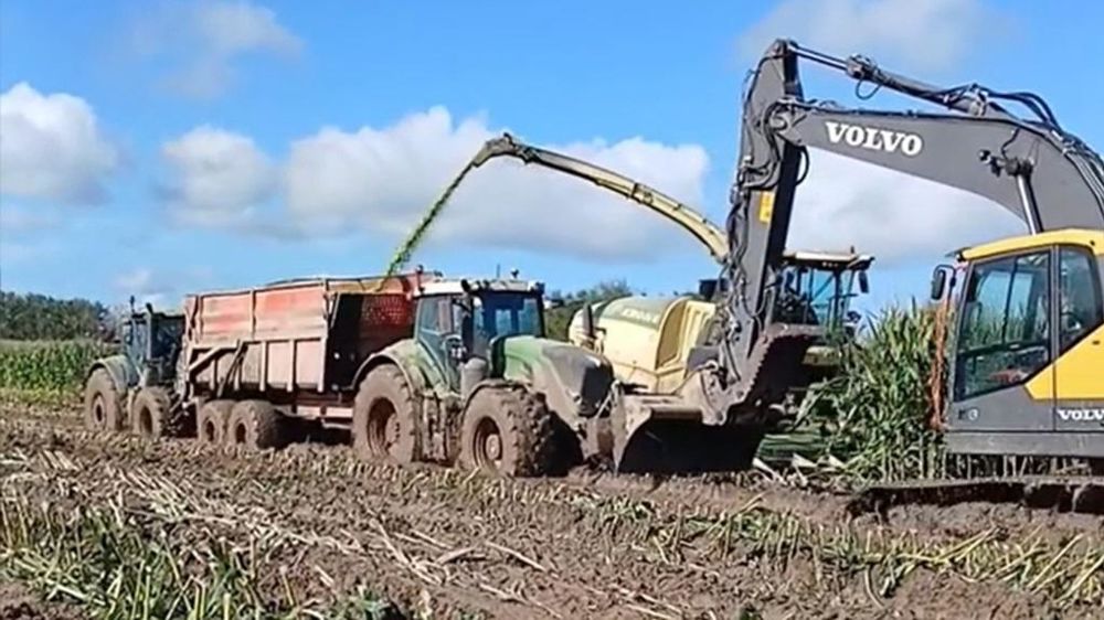 Chantier d'ensilage compliqué