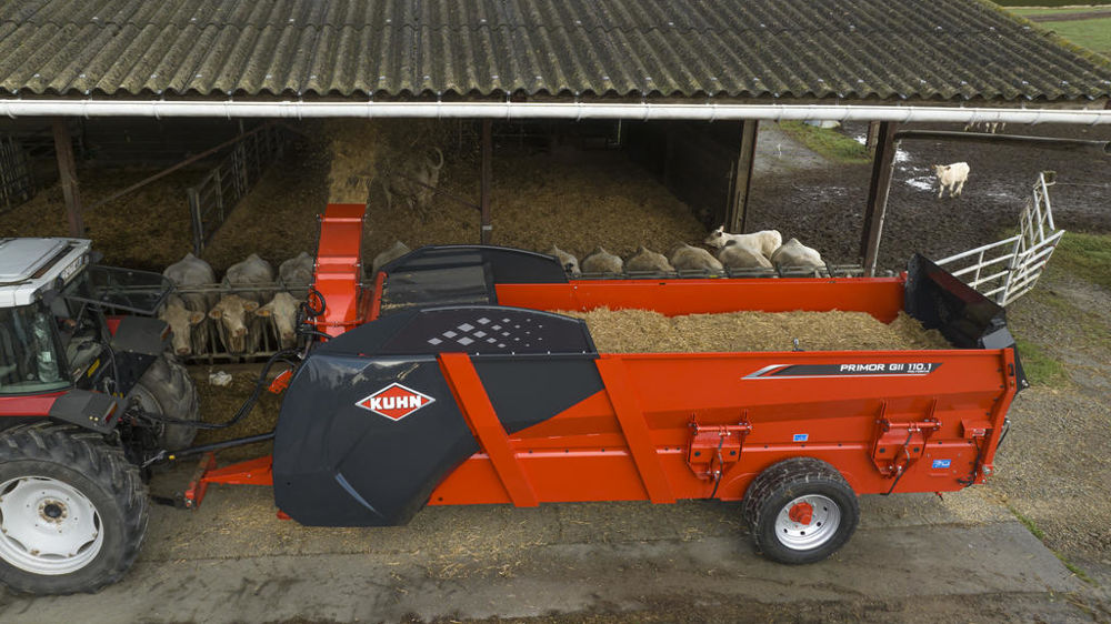 Kuhn : Primor GII 110.1 Polydrive : une pailleuse de 11 m3 de capacité