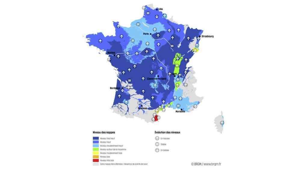 78 des nappes phréatiques audessus de leur niveau normal