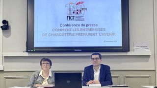 Christiane Lambert, présidente de la Fédération des industriels charcutiers, traiteurs, transformateurs de viandes (Fict), a alerté sur la situation économique dégradée des entreprises du secteur lors d'une conférence de presse le 26 novembre 2024.