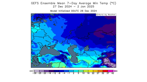 Les températures demeurent modérément froides dans le Sud de la Russie. Les températures demeurent modérément froides dans le Sud de la Russie.