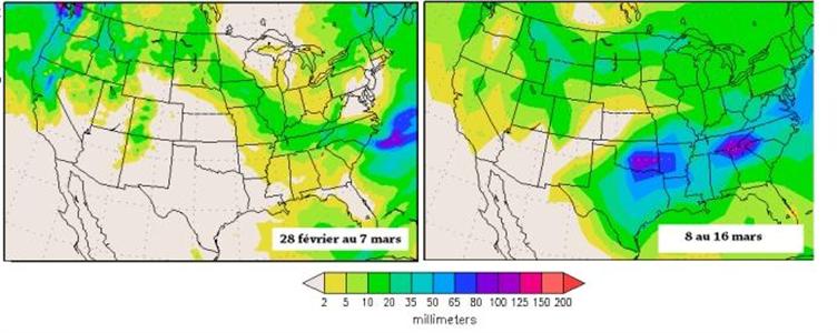 Prévisions météo à 15 jours pour l’Amérique du Nord.