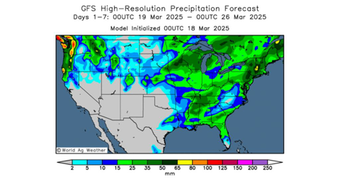 Les cartes météo n'annoncent pas de pluies dans le Midwest.